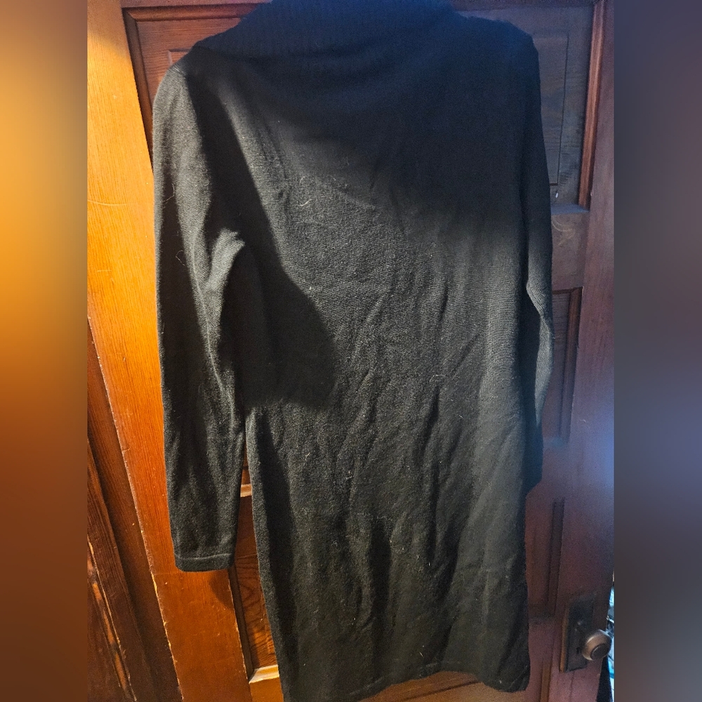 Ralph Lauren Sport Black Merino Wool Sweater Dress *Small Hole In Armpit*